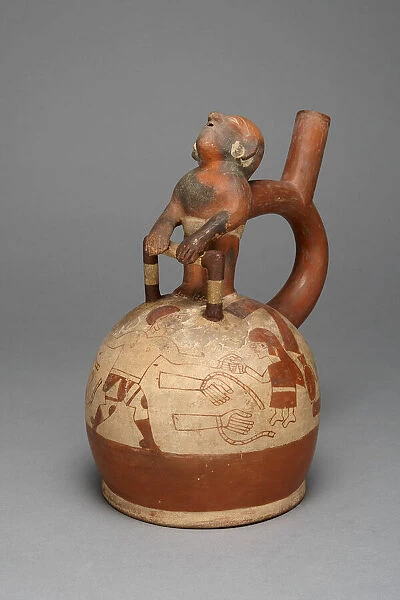 Vessel Depicting a Sacrifice with a Molded Captive Attached to the Spout, 100 B. C.  /  A. D