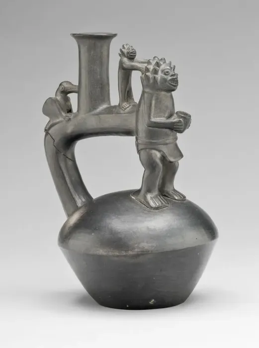 Framed Print : Vessel Depicting a Standing Figure with an Attendant, A. D. 1200 / 1450. Creator: Unknown Framed Print : Vessel Depicting a Standing Figure with an Attendant, A. D. 1200 / 1450. Creator: Unknown