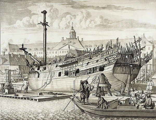 A Vessel in Dry-Dock, 17th century. Creator: Unknown