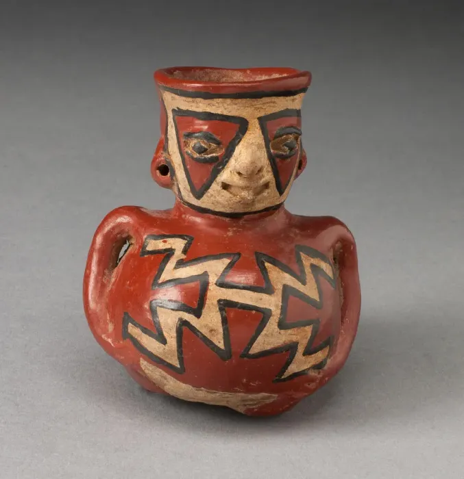 Framed Print : Vessel in the Form of a Figure with Geometric Face and Body Paint, 500 B. C. / A. D. 200 Framed Print : Vessel in the Form of a Figure with Geometric Face and Body Paint, 500 B. C. / A. D. 200