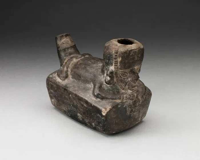 Framed Print : Vessel in the Form of a Flute-Player Laying atop Rectangle Shape, A. D. 1000 / 1400 Framed Print : Vessel in the Form of a Flute-Player Laying atop Rectangle Shape, A. D. 1000 / 1400