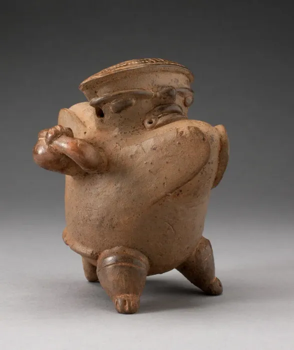 Framed Print : Vessel in the Form of a Hunchback Figure Carrying a Jar, A. D. 1200 / 1500. Creator: Unknown Framed Print : Vessel in the Form of a Hunchback Figure Carrying a Jar, A. D. 1200 / 1500. Creator: Unknown