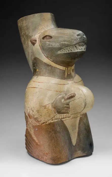 Framed Print : Vessel in the Form of a Seal Impersonator Playing a Drum, 100 B. C. / A. D. 500 Framed Print : Vessel in the Form of a Seal Impersonator Playing a Drum, 100 B. C. / A. D. 500