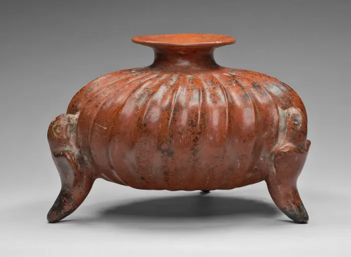 Framed Print : Vessel in the Form of a Squash with Parrot Supports, A. D. 1 / 200. Creator: Unknown Framed Print : Vessel in the Form of a Squash with Parrot Supports, A. D. 1 / 200. Creator: Unknown
