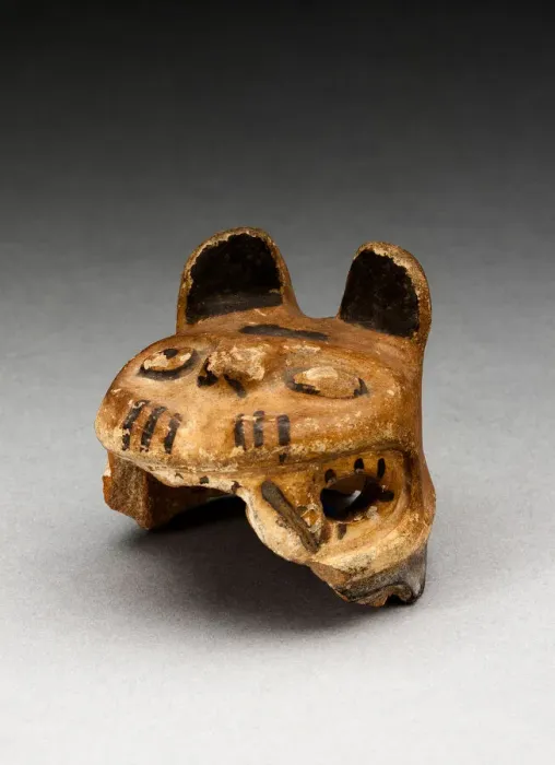 Framed Print : Vessel Fragment in the Form of a Feline Head, A. D. 600 / 1000. Creator: Unknown Framed Print : Vessel Fragment in the Form of a Feline Head, A. D. 600 / 1000. Creator: Unknown