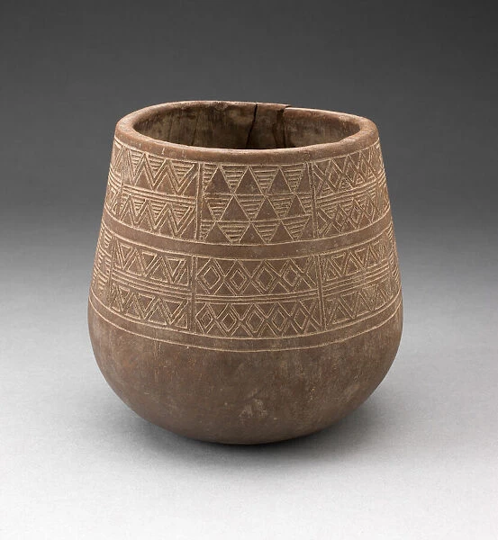 Vessel Incised with Panels of Textile-like Motifs, A. D. 1450  /  1532. Creator: Unknown