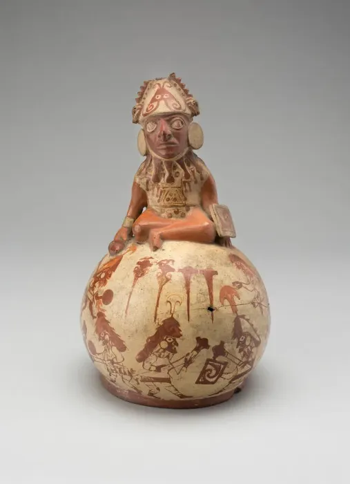Framed Print : Vessel Representing a Seated Figure with a Warfare Scene, 100 B. C. / A. D. 500 Framed Print : Vessel Representing a Seated Figure with a Warfare Scene, 100 B. C. / A. D. 500