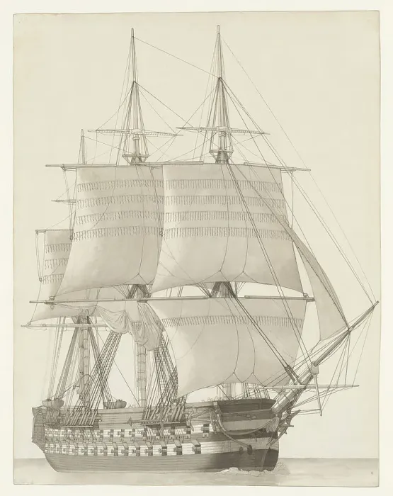 Framed Print : Vessel of the Russian Line (Vaisseau de ligne russe), 1827. Creator: CW Eckersberg Framed Print : Vessel of the Russian Line (Vaisseau de ligne russe), 1827. Creator: CW Eckersberg
