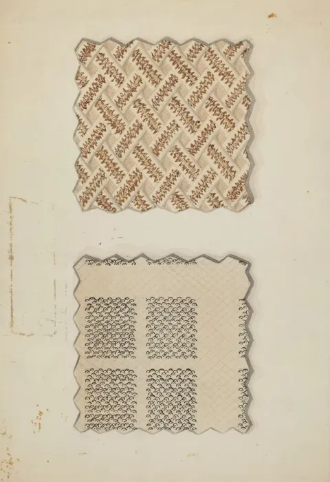 Framed Print : Vest Material, c. 1936. Creator: Robert Stewart