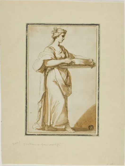 Framed Print : Vestal Virgin Tuccia, n.d. Creator: Gaetano Gandolfi Framed Print : Vestal Virgin Tuccia, n.d. Creator: Gaetano Gandolfi