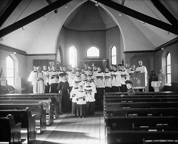 Vested choir, St. Mary's Mission, Detroit, Mich. between 1900 and 1910. Creator: William H. Jackson