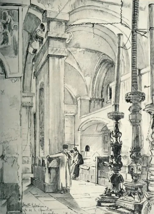 Framed Print : The Vestibule of the Church of the Holy Sepulchre, 1902. Creator: John Fulleylove Framed Print : The Vestibule of the Church of the Holy Sepulchre, 1902. Creator: John Fulleylove