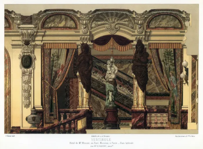 Framed Print : The vestibule of the Hotel de Mt Menier, Paris, France, 20th century. Artist: G Sanier Framed Print : The vestibule of the Hotel de Mt Menier, Paris, France, 20th century. Artist: G Sanier