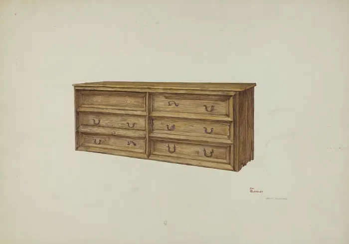 Framed Print : Vestment Chest, 1940. Creator: Hal Blakeley Framed Print : Vestment Chest, 1940. Creator: Hal Blakeley