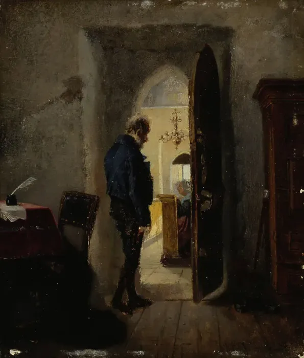 Framed Print : At the Vestry Door, 1874. Creator: Karl Emanuel Jansson