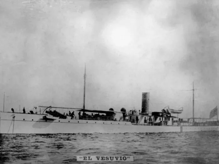Framed Print : The Vesubio battleship, (1898), 1920s Framed Print : The Vesubio battleship, (1898), 1920s
