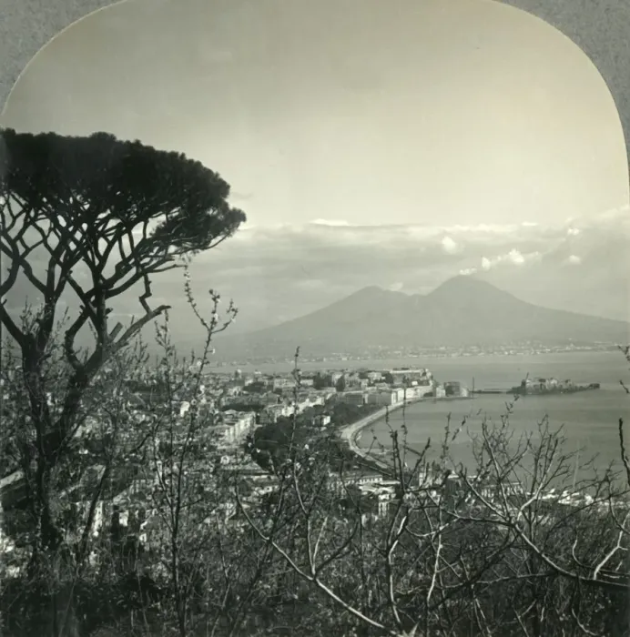 Framed Print : Vesuvius and Beautiful Naples from Posilipo Heights, Italy, c1930s. Creator: Unknown Framed Print : Vesuvius and Beautiful Naples from Posilipo Heights, Italy, c1930s. Creator: Unknown