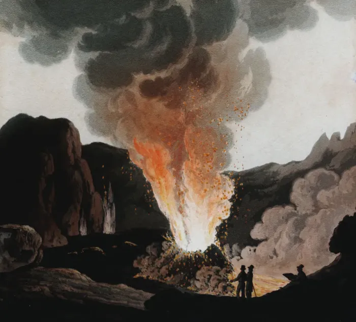 Framed Print : Vesuvius erupting, Italy, c1815