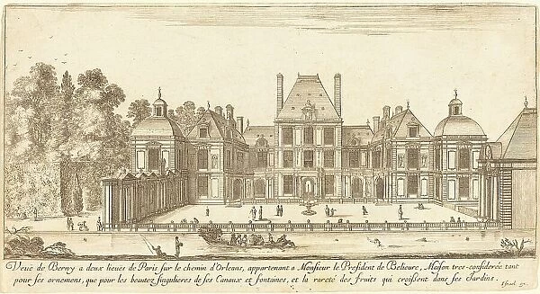 Veue de Berny a deux lieues de Paris sur le chemin d'Orléans, 1651. Creator: Israel Silvestre
