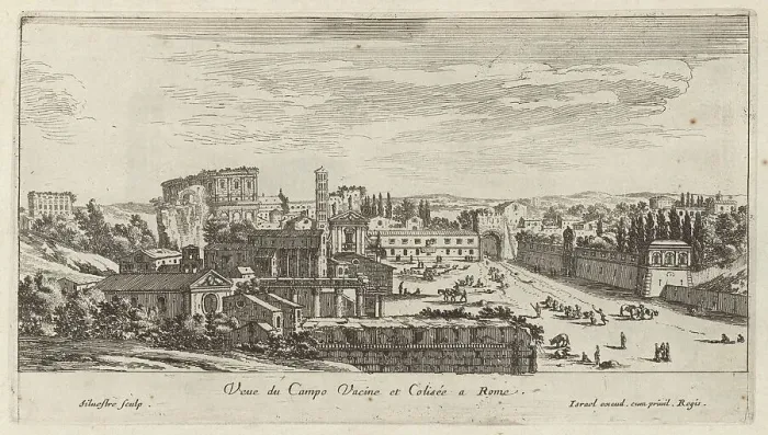 Framed Print : Veue du Campo Vacine et Colisée a Rome, 1640-1660. Creator: Israel Silvestre Framed Print : Veue du Campo Vacine et Colisée a Rome, 1640-1660. Creator: Israel Silvestre