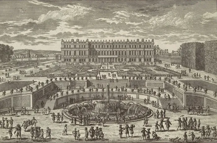 Framed Print : Veue du chasteau de Versailles (View of Versailles, garden facade), 1680s Framed Print : Veue du chasteau de Versailles (View of Versailles, garden facade), 1680s