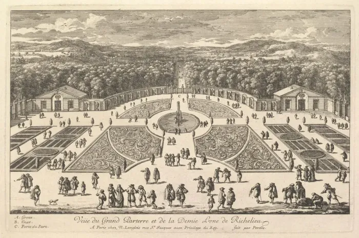 Framed Print : Veüe du Grand Parterre et de la Demie Lune de Richelieu, 17th century Framed Print : Veüe du Grand Parterre et de la Demie Lune de Richelieu, 17th century
