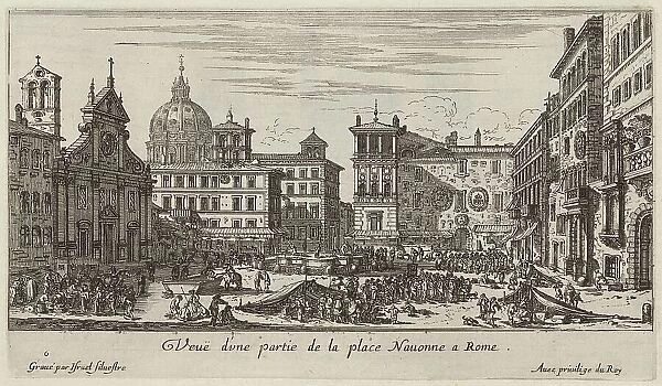 Veuë d'une partie de la place Navonne a Rome, 1640-1660. Creator: Israel Silvestre