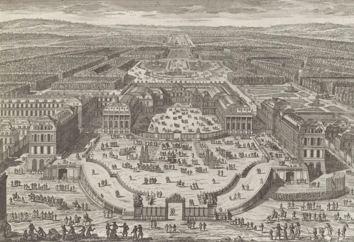 Framed Print : Veüe generale du chateau de Versailles, 1680s. 1680s. Creator: Adam Perelle Framed Print : Veüe generale du chateau de Versailles, 1680s. 1680s. Creator: Adam Perelle