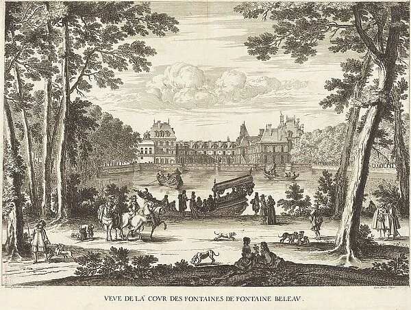 Veue de la cour des Fontaines de Fontaine Beleau, 1666. Creator: Israel Silvestre
