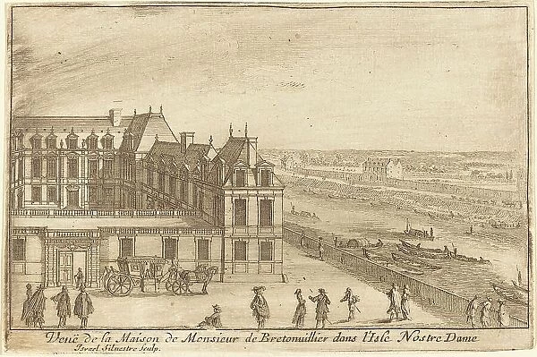 Veue de la Maison de Monsieur de Bretonuillerdans l'Isle Nostre Dame, 1664. Creator: Israel Silvestre