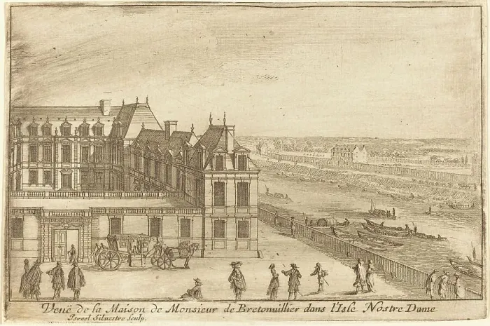Framed Print : Veue de la Maison de Monsieur de Bretonuillerdans l'Isle Nostre Dame, 1664. Creator: Israel Silvestre Framed Print : Veue de la Maison de Monsieur de Bretonuillerdans l'Isle Nostre Dame, 1664. Creator: Israel Silvestre