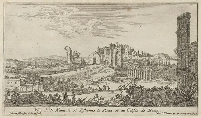 Framed Print : Veuë de la Navicule St. Estienne le Rond et du Colisée de Rome, 1640-1660. Creator: Israel Silvestre Framed Print : Veuë de la Navicule St. Estienne le Rond et du Colisée de Rome, 1640-1660. Creator: Israel Silvestre