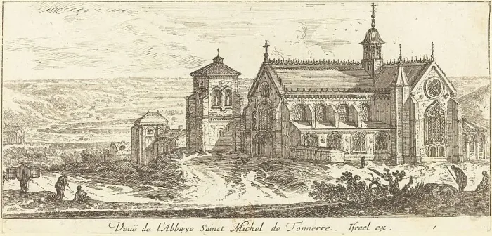 Framed Print : Veue de l'Abbaye Sainct Michel de Tonnerre, 1650. Creator: Israel Silvestre Framed Print : Veue de l'Abbaye Sainct Michel de Tonnerre, 1650. Creator: Israel Silvestre