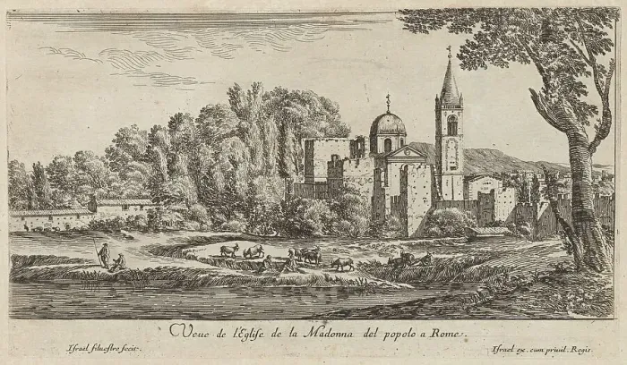 Framed Print : Veue de l'Eglise de la Madonna del popolo à Rome, 1640-1660. Creator: Israel Silvestre Framed Print : Veue de l'Eglise de la Madonna del popolo à Rome, 1640-1660. Creator: Israel Silvestre