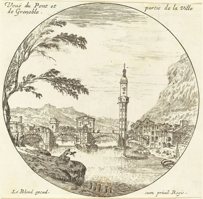 Framed Print : Veue de Pont et partie de la Ville de Grenoble. Creator: Israel Silvestre Framed Print : Veue de Pont et partie de la Ville de Grenoble. Creator: Israel Silvestre