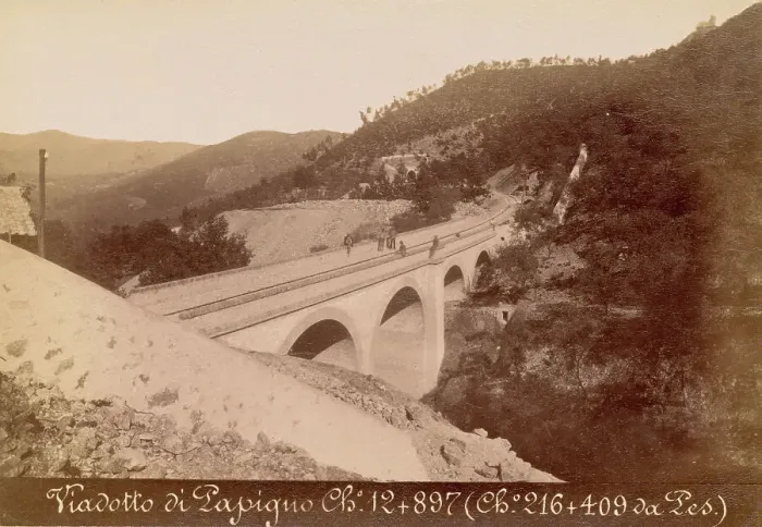 Framed Print : Viadotto di Papigno chilometro 12 + 897 (chilometro 216 + 409 da Pescara), October 1883. Creator: Achille Mauri Framed Print : Viadotto di Papigno chilometro 12 + 897 (chilometro 216 + 409 da Pescara), October 1883. Creator: Achille Mauri