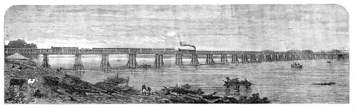 Framed Print : Viaduct over the Taptee, for the Bombay, Baroda, and Central India Railway, 1862. Creator: Unknown Framed Print : Viaduct over the Taptee, for the Bombay, Baroda, and Central India Railway, 1862. Creator: Unknown