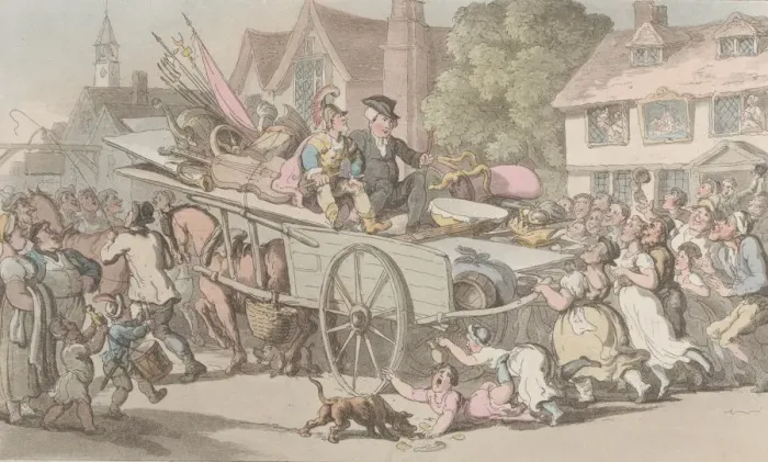 Framed Print : The Vicar in company with Strolling Players, from The Vicar of Wakefield Framed Print : The Vicar in company with Strolling Players, from The Vicar of Wakefield