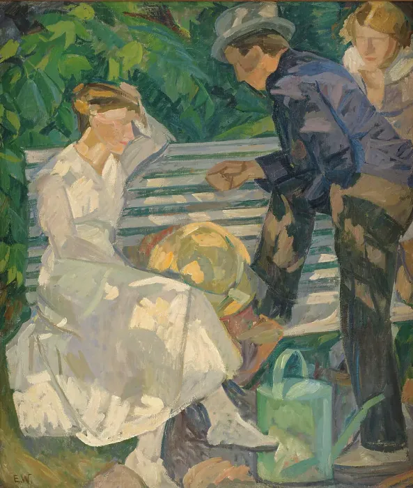 Framed Print : In the Vicar's Garden, Christianso, 1917. Creator: Edvard Weie Framed Print : In the Vicar's Garden, Christianso, 1917. Creator: Edvard Weie