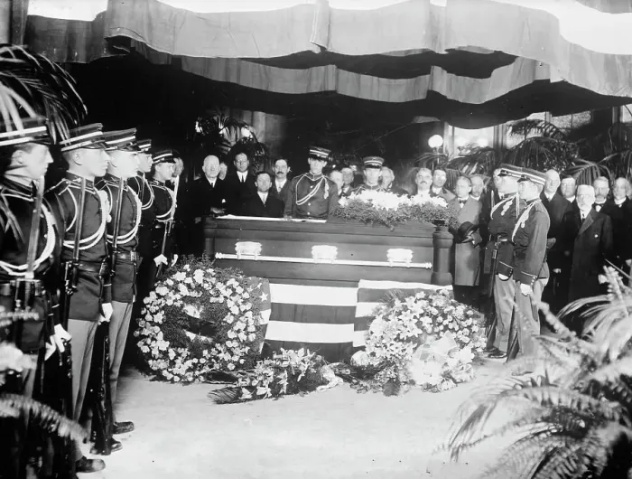 Framed Print : Vice Pres't. Sherman lying in state, 1912. Creator: Bain News Service Framed Print : Vice Pres't. Sherman lying in state, 1912. Creator: Bain News Service