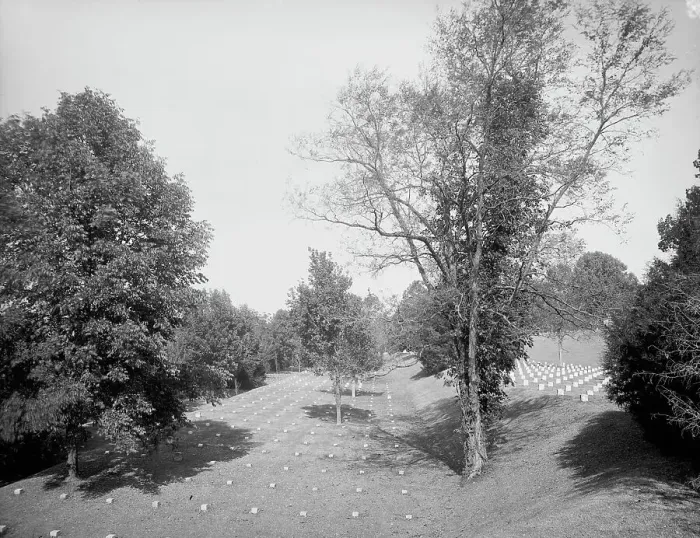 Framed Print : Vicksburg National Cemetery, terraces, between 1880 and 1897. Creator: William H. Jackson Framed Print : Vicksburg National Cemetery, terraces, between 1880 and 1897. Creator: William H. Jackson