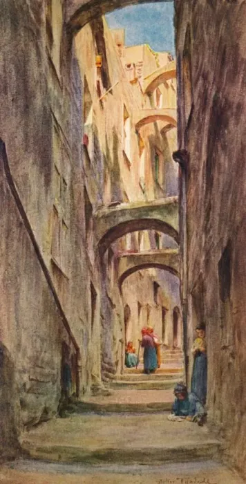 Framed Print : Vicolo della Providenza, San Remo, c1910, (1912). Artist: Walter Frederick Roofe Tyndale Framed Print : Vicolo della Providenza, San Remo, c1910, (1912). Artist: Walter Frederick Roofe Tyndale