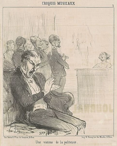 Un victime de la politesse, 19th century. Creator: Honore Daumier