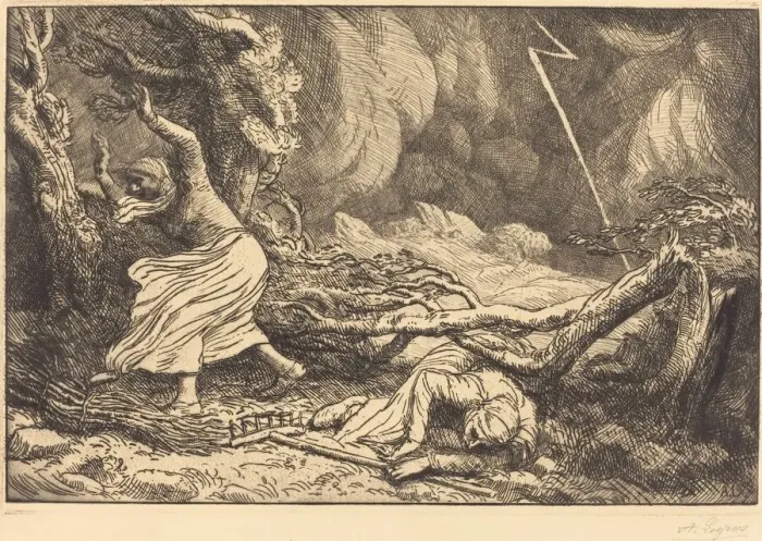 Framed Print : Victims of the Lightning (Victimes de la foudre). Creator: Alphonse Legros Framed Print : Victims of the Lightning (Victimes de la foudre). Creator: Alphonse Legros