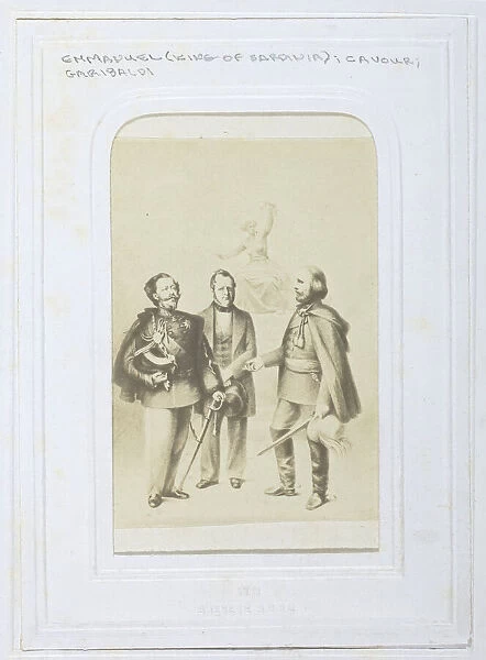 Victor Emmanuel II King of Sardinia, Giuseppe Garibaldi and Camillo Benso