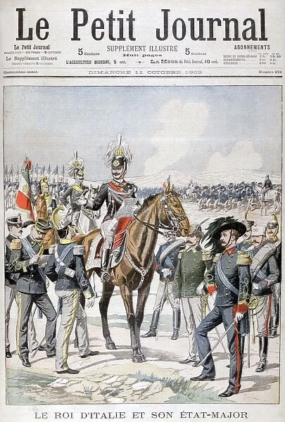 Victor Emmanuel III, king of Italy and his state-major, 1903