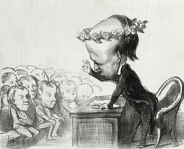 Victor Hugo dans un discours en trois points.. 1849. Creator: Honore Daumier