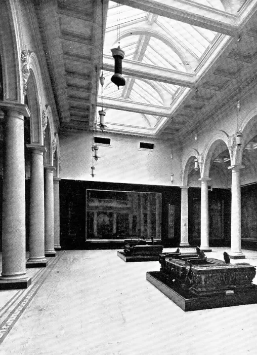Framed Print : The Victoria and Albert Museum: the east central (Tapestry) court... 1909. Creator: Clarke & Hyde Framed Print : The Victoria and Albert Museum: the east central (Tapestry) court... 1909. Creator: Clarke & Hyde