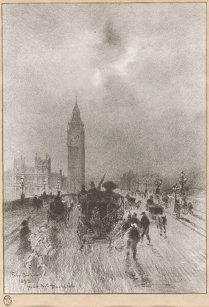 The Victoria Clock Tower London, 1892. Creator: Felix Hilaire Buhot