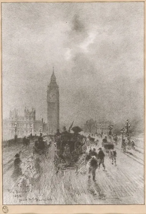 Framed Print : The Victoria Clock Tower London, 1892. Creator: Felix Hilaire Buhot Framed Print : The Victoria Clock Tower London, 1892. Creator: Felix Hilaire Buhot